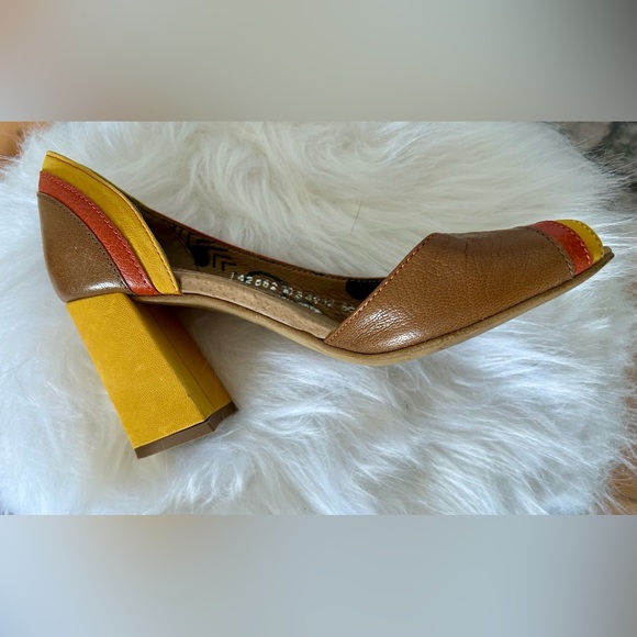 Fly London Coral Cate Yellow Peep Toe Slingback - Picture 6 of 8